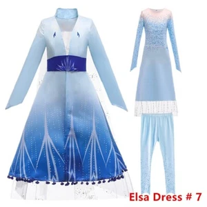 Princess Elsa Anna Costume Party Cosplay Dress Pants Clothes Coat Set - Picture 1 of 15