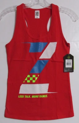 Mujer Zumba "Less Talk. Tanque More Dance" Racer Back Really Red X-Spicy (XS) Foto 1 de 4