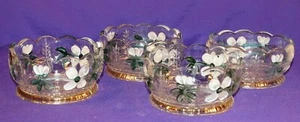 4 EAPG COOPERATIVE FLINT GLASS ART NAVO DESSERT BOWLS PANELED DOGWOOD ca. 1905 - Picture 1 of 7