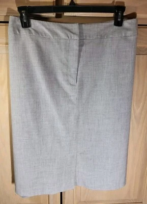 Falda Worthington Mujer Elastizada Gris Claro Lino Look Forrada Recta 22W Carrera Foto 1 de 4