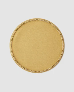$89 Mode Living Gold Round Place Mat Kitchen 2-Piece Dinner Table Placemat Set - Picture 1 of 2