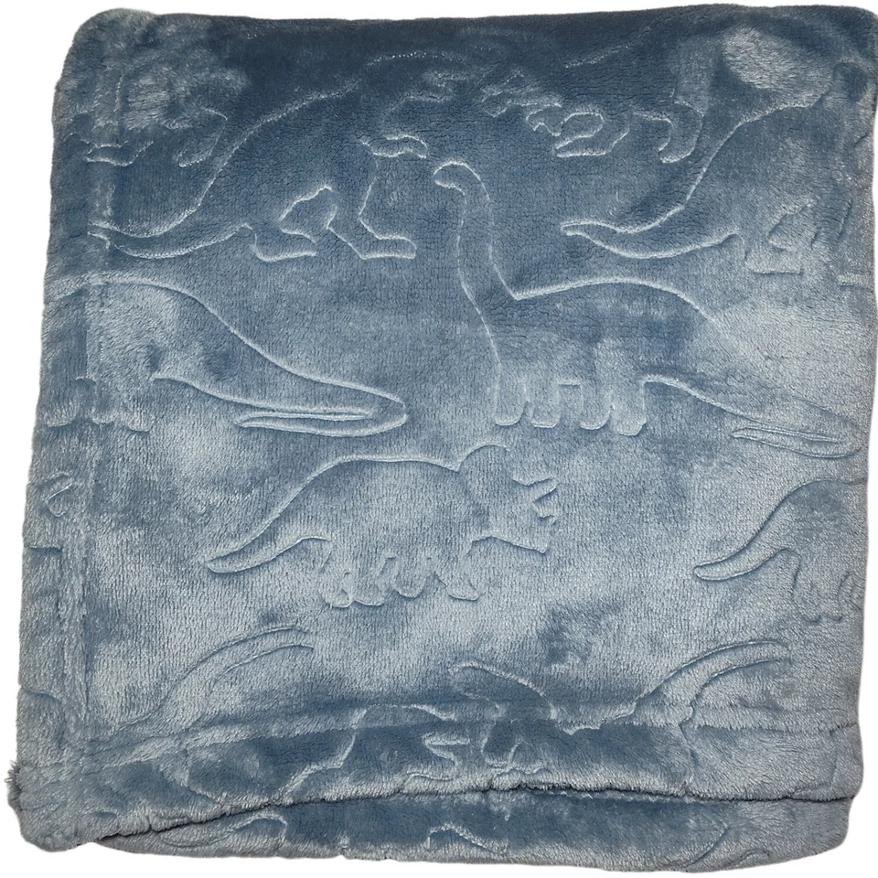 Manta de bebé dinosaurio en relieve azul oscuro SL Home Fashions felpa suave RN: 119741 Foto 1 de 3