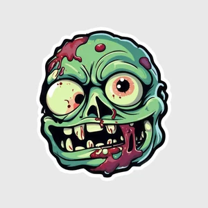 Green Zombie Decal, Spooky Scary Vinyl Stickers Decals, Halloween Decal - Picture 1 of 12