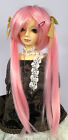 Doll Wig Long Pigtail Style Miku - Pink BJD 7-8" 8-9" Size