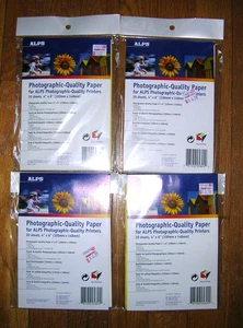 4 Packs, ALPS 4"x 6" Photographic Quality Paper, 20 sheets each - Picture 1 of 3