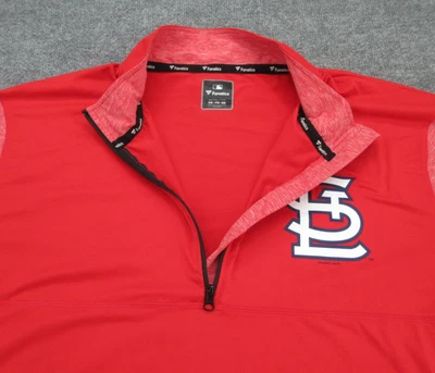 Saint Louis Cardinals Sweater Mens 3XB Red Stretch Long Sleeve Quarter Zip MLB - Image 1 of 4