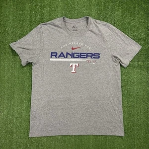 Texas Rangers T-Shirt Gray Nike Spellout Sz L MLB Baseball 2012 "Engineered For" - Picture 1 of 9