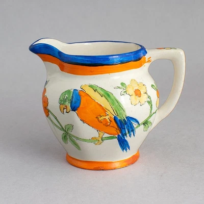 BARKER BROTHERS Tripoli Ware PARROT CREAM JUG Art Deco VINTAGE - Image 1 of 4