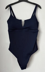 BNWT M&S navy blue ribbed Magic 360 secret slimming swimsuit - Picture 1 of 5