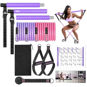 Barra Pilates Multifunzione e Fasce di Resistenza, Home Gym Yoga e Pilates Worko... - Foto 1 di 8