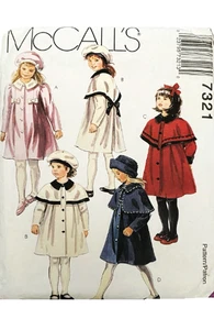 1994 Child Girls Coat Hat Sewing Pattern U-Pick Size 4-8 McCall's 7321 OOP - Picture 1 of 2