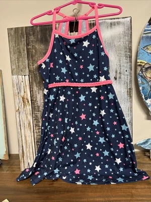 Pink And Violet Brand Spaghetti Strap Blue Toddler Dress With Stars Size 4/5 - Image 1 of 4