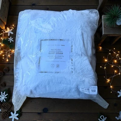 Nueva funda nórdica super mullida Pottery Barn Teen Twin-blanca-NUEVA CON ETIQUETAS Foto 1 de 4