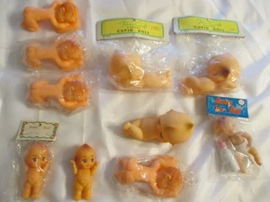 Lote Muñeca Cupido Artesanal Fibra y Muñeca de Goma Bebés/Manualidades - Imagen 1 de 4