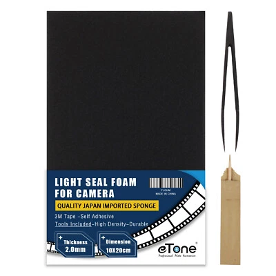 10x20cm Self Adhesive Film Camera Back Repair Light Proof Seal Foam Sponge Sheet - Image 1 of 4