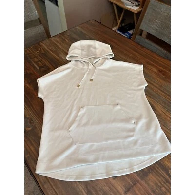 Elie Tahari 无袖连帽衫袋鼠口袋细节休闲时尚 M/M — 第 1/4 张图片