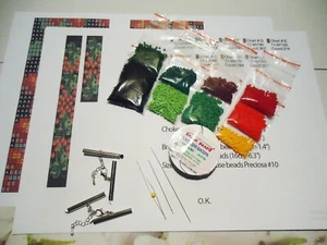 Kit for making a necklace choker&bracelet. Beading Loom Pattern. (#5) - Picture 1 of 5
