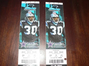 Panthers vs Cowboys 2007 Tickets Lot Pair 2 Game Used NFL - Picture 1 of 2