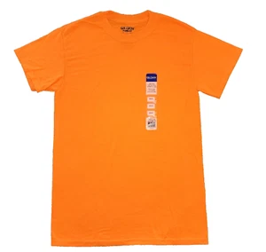 NEW Gildan Adult Dry Blend Safety Orange PreShrunk Cotton Crew Neck T-Shirt Sz S - Picture 1 of 5