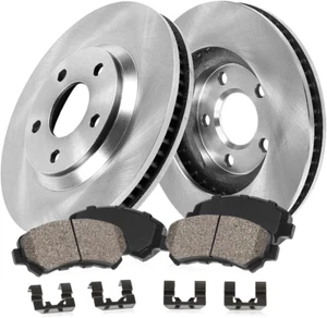 CRK12151 REAR 282 Mm Premium OE 5 Lug [2] Brake Disc Rotors + [4] Ceramic Brake - Picture 1 of 5