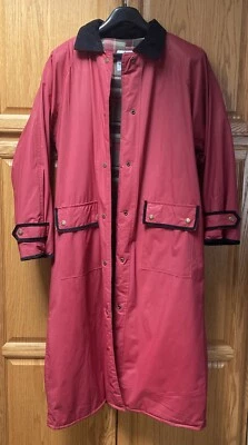 Vtg Misty Harbor Red Any Weather Slicker Rain Coat Plaid Women’s Sz M (JT-239) - Image 1 of 4