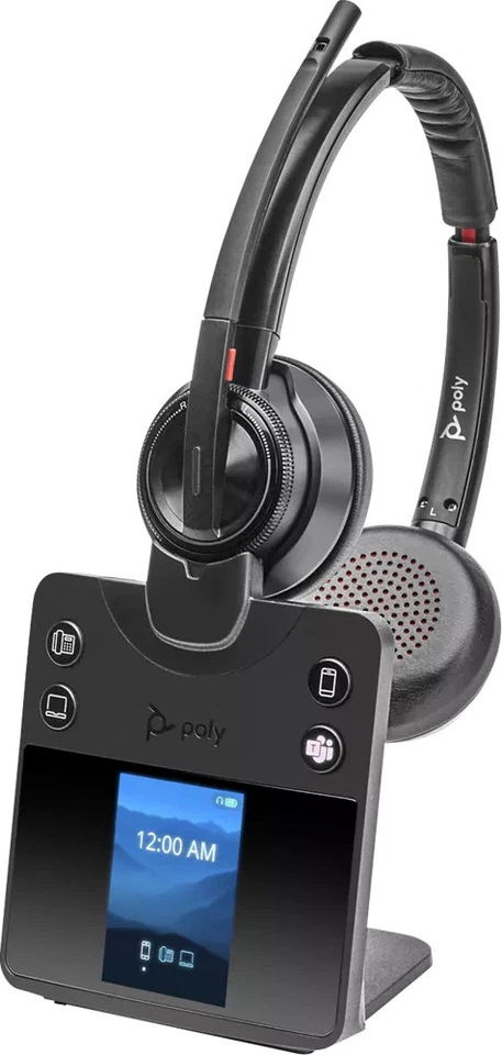 Poly Savi 8420 Schwarz On-Ear DECT BT Headset Office binaural Teams NC BRANDNEU
