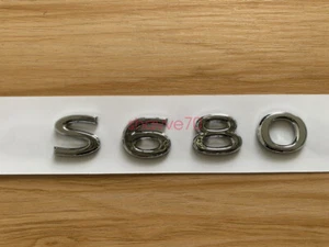 Chrome ABS S680 Number Trunk Letters Badge Emblems Sticker For Benz Maybach - Foto 1 di 7