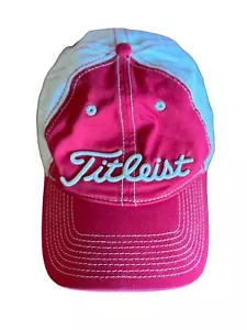 Sombrero Nuevo Sin Etiquetas Titleist Logotipo Bordado Correa de Ajuste Rojo Costilla Blanco Béisbol - Imagen 1 de 9