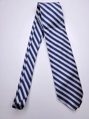 Land'S End Mens Formal Necktie 59"Lx3.5"W Navy/Gray Neck Tie  - Image 1 of 4