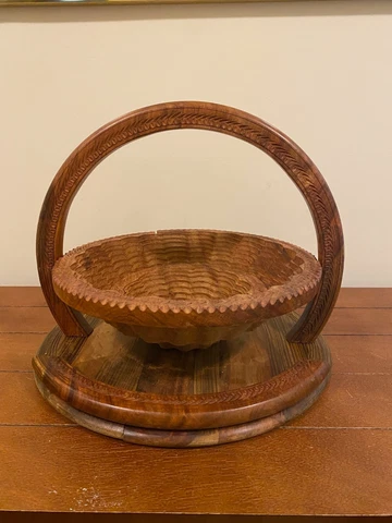 Collapsible basket / wooden fruit basket / handmade rosewood basket Cover