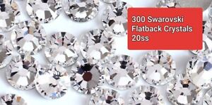 300 Genuine SWAROVSKI Crystals Clear Flatbacks No HotFix 20ss 5mm flat back 20 