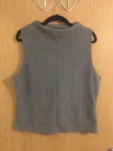 New Look Grey Chevron Ribbed Funnel Neck Vest Top BNWT Size Uk 16 - Picture 1 of 3