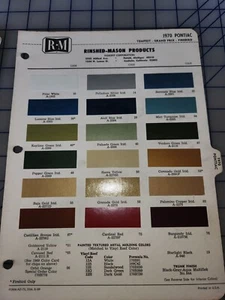 1970 Pontiac Color Chip Sheet Brochure - Picture 1 of 1