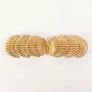Jeanne Bouchever Vintage Belt Buckle Gold Tone Shells 1980s - Picture 1 of 6