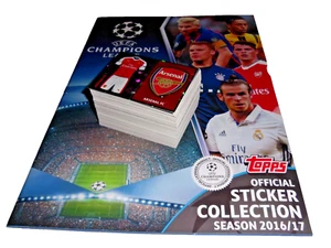 TOPPS UEFA CHAMPIONS LEAGUE 2016 2017 - JUEGO COMPLETO SUELTO 593 PEGATINAS + ÁLBUM - Imagen 1 de 9