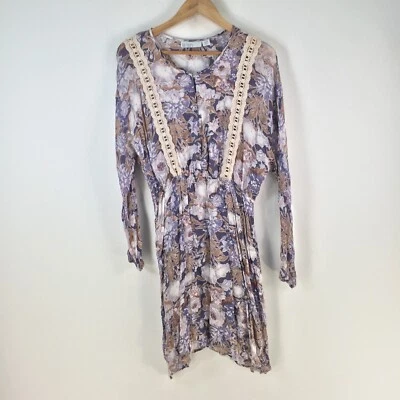 Vestido Wish Mujer 10 Fit Acampanado Morado Floral Manga Larga Viscosa 113059 Foto 1 de 4