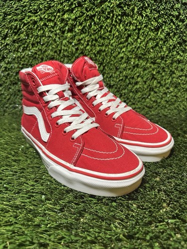 Scarpe Vans SK8 Hi sneakers alte rosso bianco uomo taglia 8
