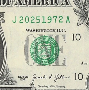 Banconota da un dollaro 2025 1972 Tombstone fantasia numero di serie banconota doppia data - Foto 1 di 11