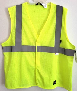 High Visibility Lime Green Road Worker Vist Larg Size - Picture 1 of 16