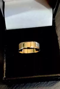9ct Yellow Gold Flat Court Bevelled Edge 5mm Wedding Band. B.Bros, Ex Con UK J.5 - Picture 1 of 16