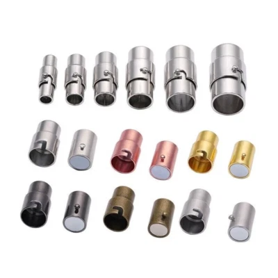 2Pc Stainless Steel Magnetic Clasp Leather Cord Bracelet Connector Clasps 3-10mm - Image 1 of 4