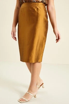 🌟FALDA MARINA RINALDI SEDA SHANTUNG PLUS talla 23MR-14W US_18GB_ 44DE_52IT Foto 1 de 4