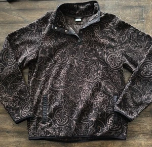 Cinch pullover brown tooled western women's size large 1/4 button - Picture 1 of 5