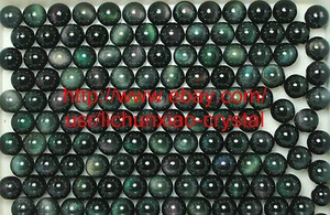 50Pcs Wholesale RAINBOW !! NATURAL Cats Eye Obsidian QUARTZ CRYSTAL Sphere Ball - Picture 1 of 6
