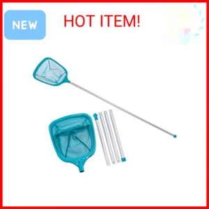 U.S. Pool Supply Swimming Pool 5 Foot Leaf Skimmer Net with 4 Aluminum Pole Sect - Picture 1 of 2
