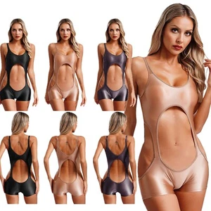 Women's Unitard Yoga Jumpsuit Hollow Out Rompers Running Bodysuit Festival Oil - Picture 1 of 33