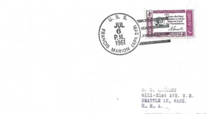 FRANICS MARION (APA-249) Uncacheted 6 July 1961 First Day in Commission LT 2(n) - Picture 1 of 1
