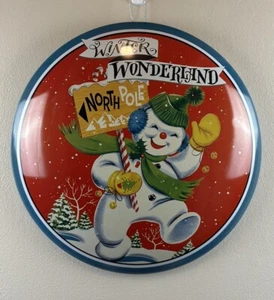 Insegna Inverno Wonderland Curva Circolare Metallo Manand Neve Pacchetti 15 Pollici Nuova - Foto 1 di 7