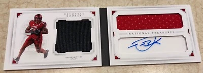 Devontae Booker Utes Broncos 2016 National Treasures Book Auto Patch 2CL /99 - Image 1 of 2