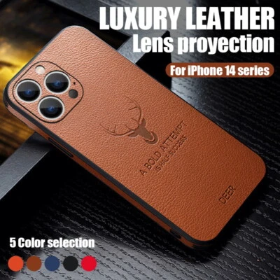 Luxury Leather Case ShockProof Cover For iPhone 17 16 15 14 Plus 13 12 Pro Max - Image 1 of 4